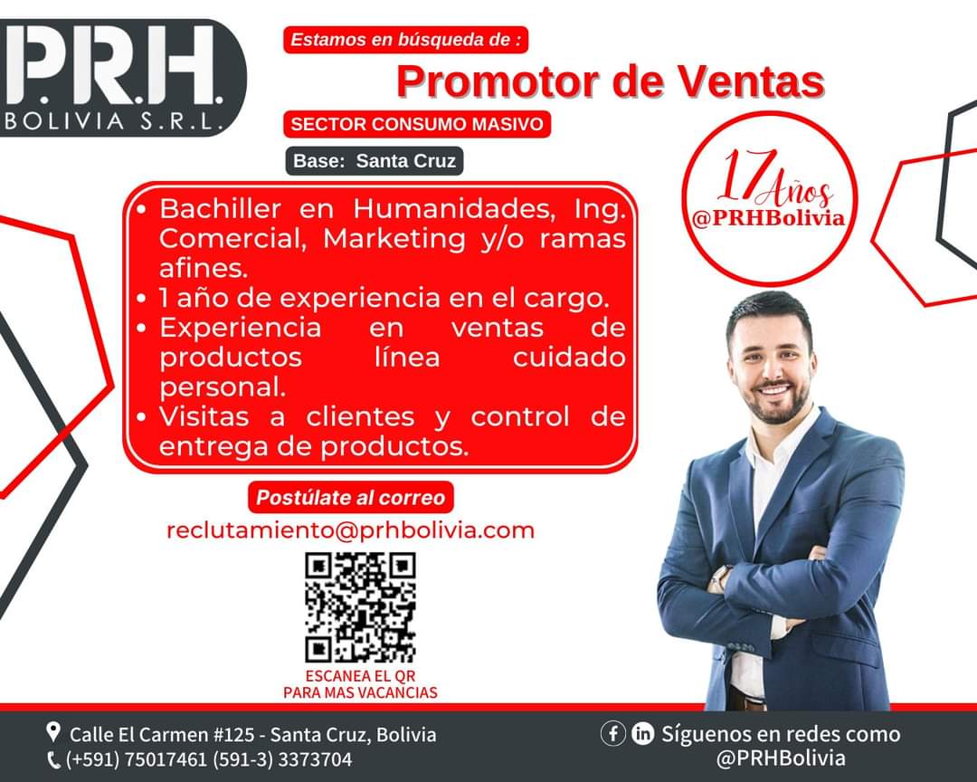 PROMOTOR DE VENTAS SECTOR CONSUMO MASIVO | Trabajando Bolivia